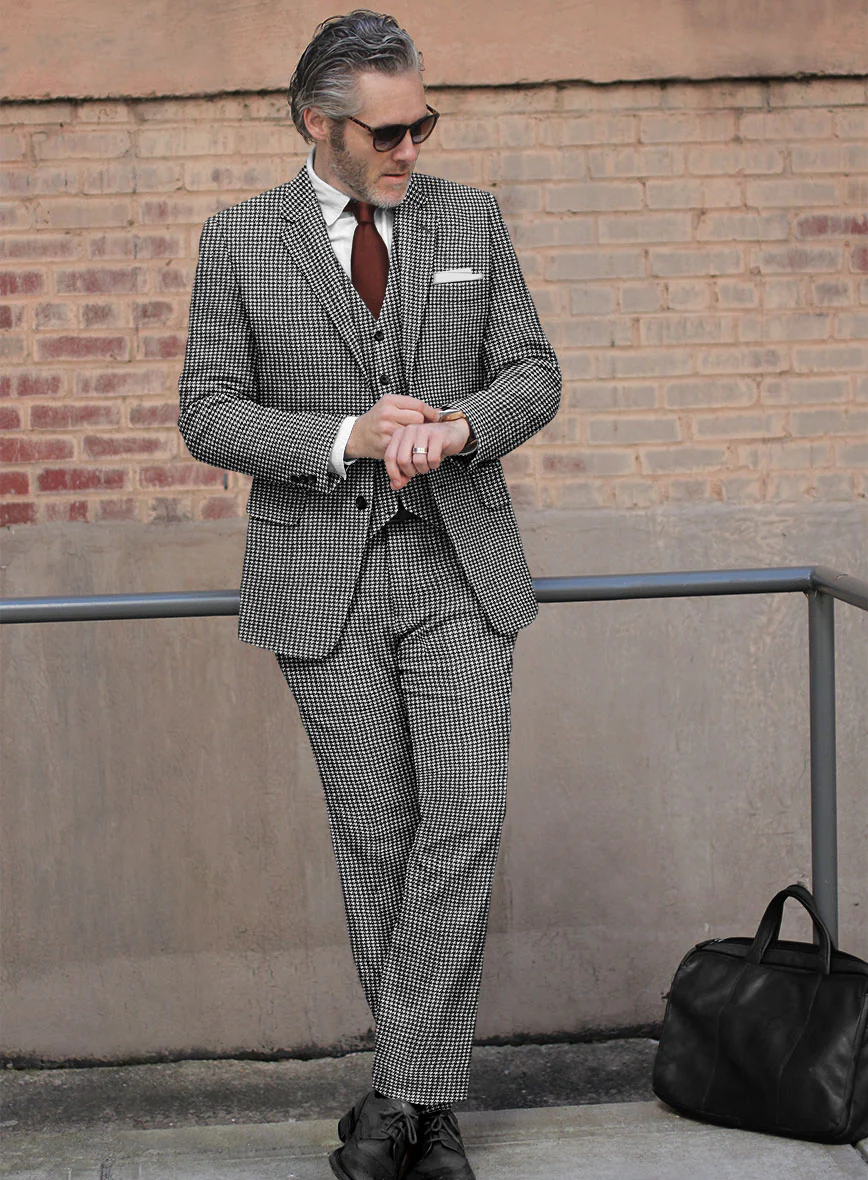 Houndstooth Black Tweed Suit - Image 2