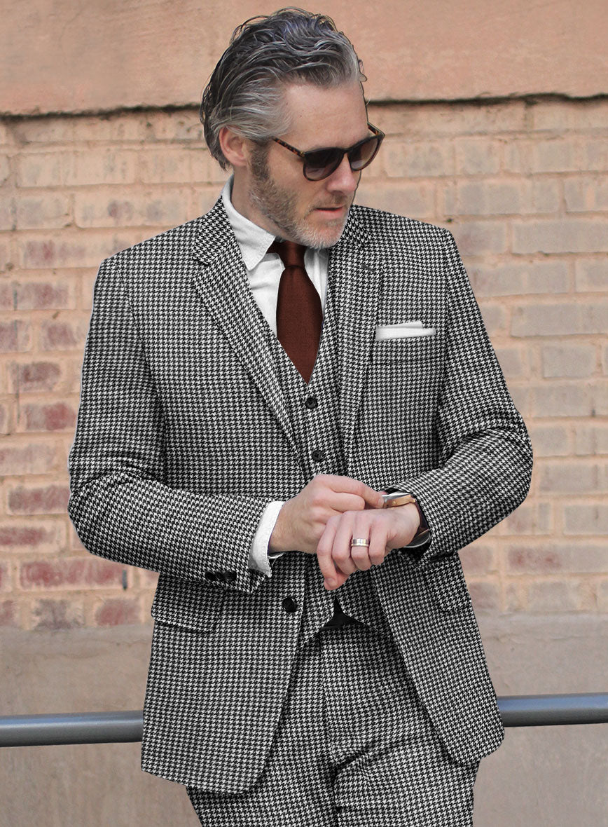 Houndstooth Black Tweed Suit - Image 4