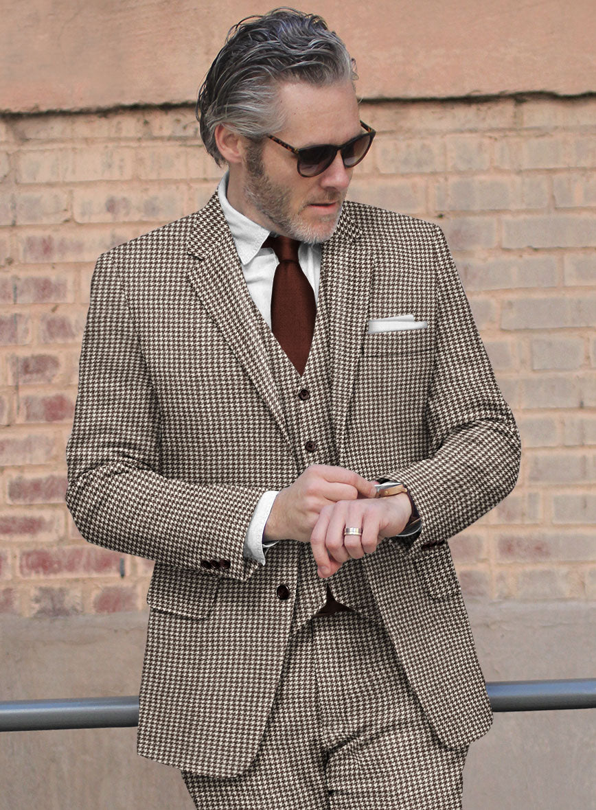 Houndstooth Brown Tweed Jacket - Image 2