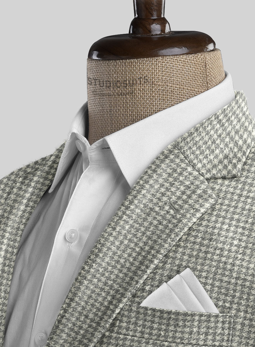 Houndstooth Light Gray Tweed Jacket - Image 3