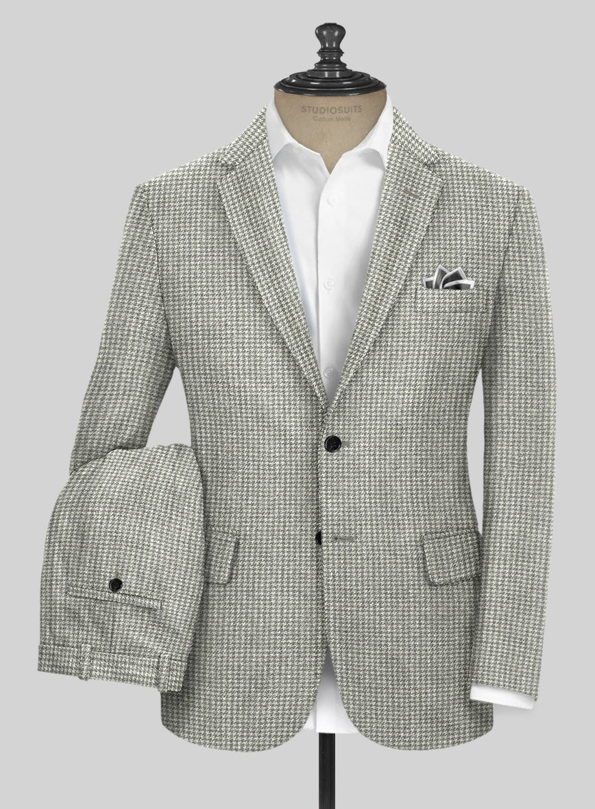 Houndstooth Light Gray Tweed Suit - Image 4