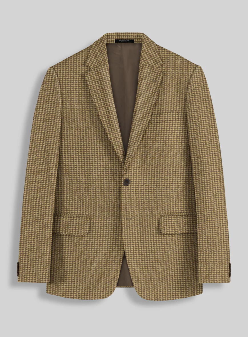 Houndstooth Tan Brown Tweed Suit - Image 3