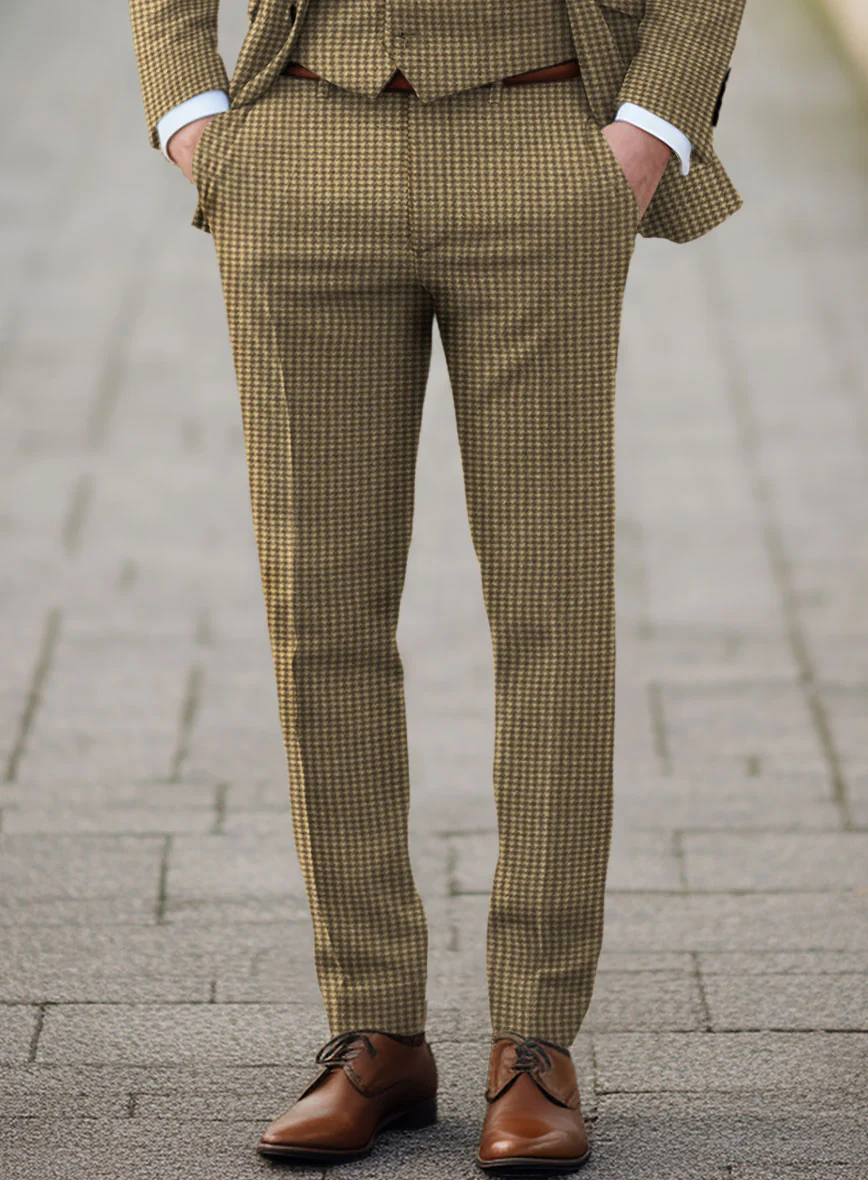 Houndstooth Tan Brown Tweed Suit - Image 6
