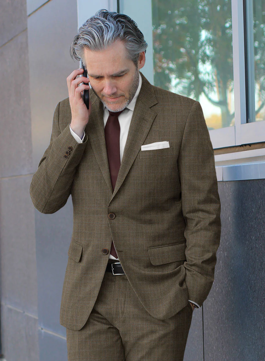 Huddersfield Brown Glen Pure Wool Suit - Image 4