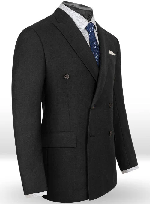 Huddersfield Dk Charcoal Pure Wool Double Breasted Blazer - Image 3