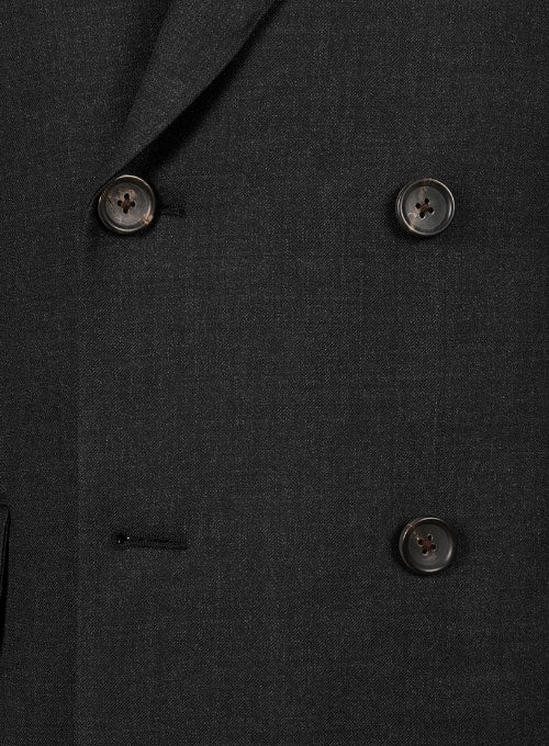 Huddersfield Dk Charcoal Pure Wool Double Breasted Blazer - Image 4