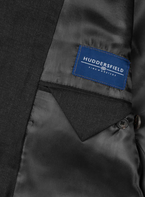 Huddersfield Dk Charcoal Pure Wool Double Breasted Blazer - Image 8