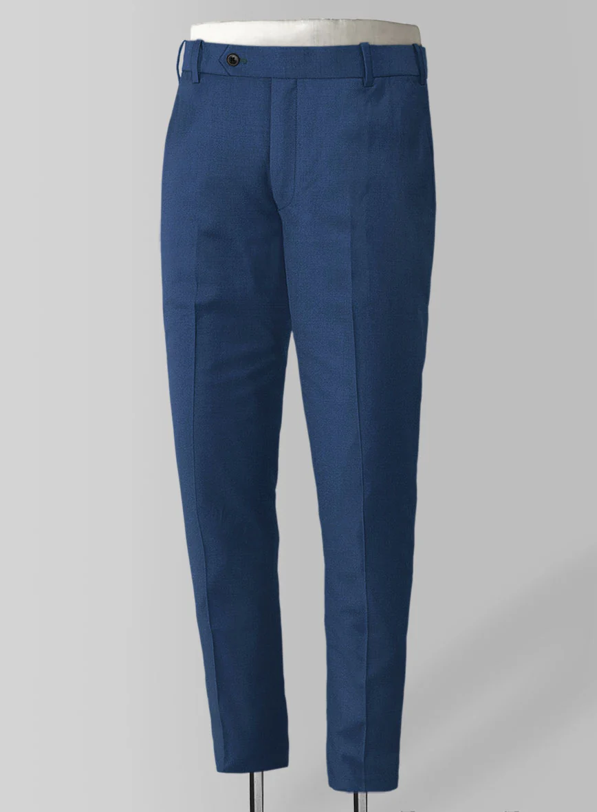 Huddersfield Stretch Artic Blue Wool Pants - Image 3