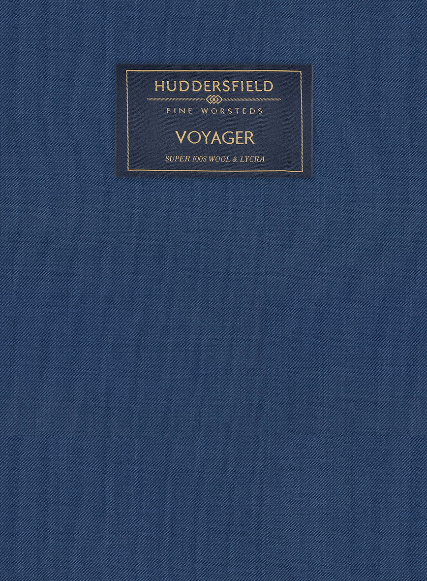 Huddersfield Stretch Artic Blue Wool Pants - Image 4