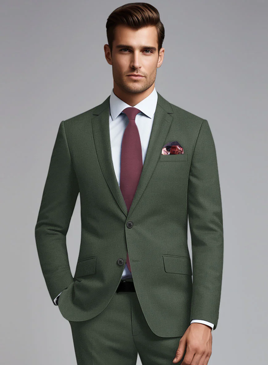 Huddersfield Stretch Autumn Green Wool Jacket - Image 2