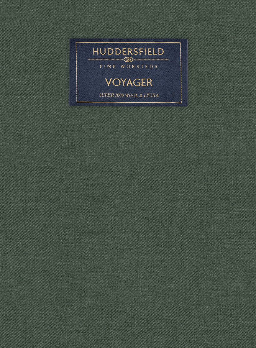 Huddersfield Stretch Autumn Green Wool Pants - Image 3