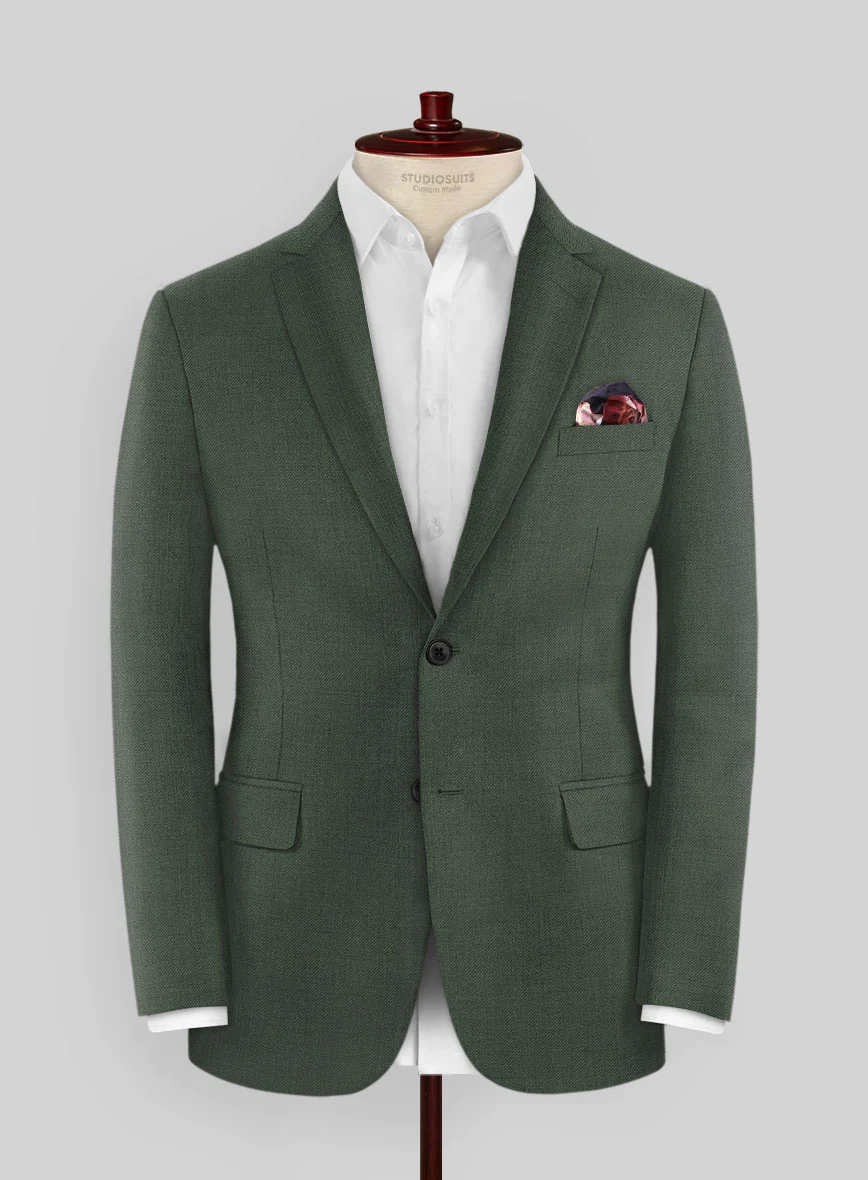 Huddersfield Stretch Autumn Green Wool Suit - Image 3