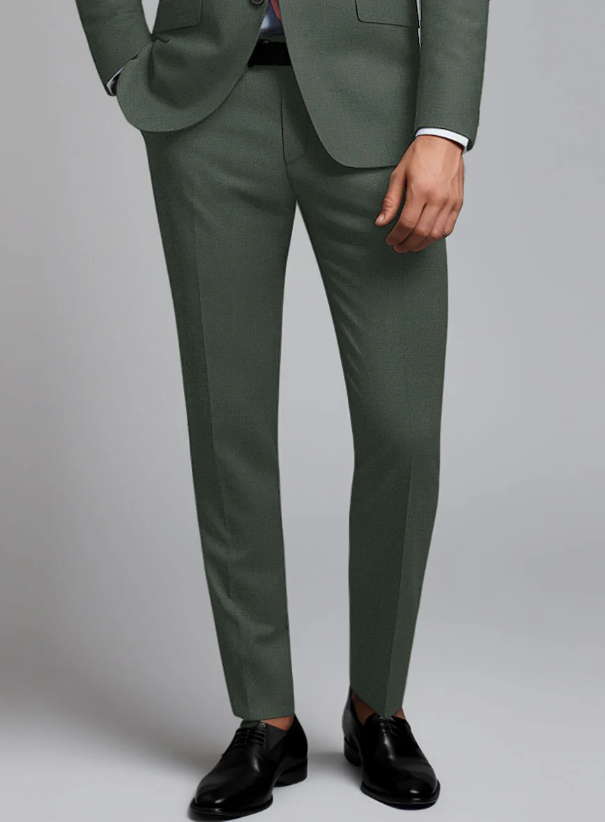 Huddersfield Stretch Autumn Green Wool Suit - Image 5