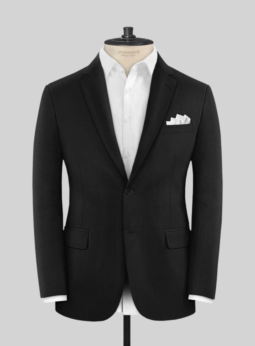 Huddersfield Stretch Black Wool Suit - Image 3