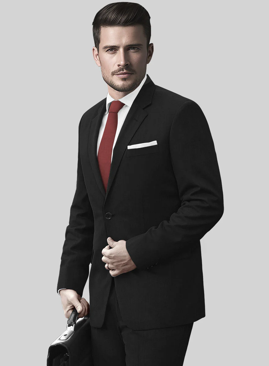 Huddersfield Stretch Black Wool Suit - Image 4