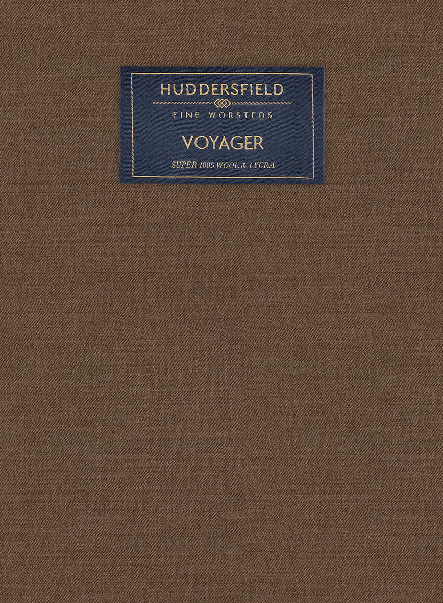 Huddersfield Stretch Brown Wool Pants - Image 3