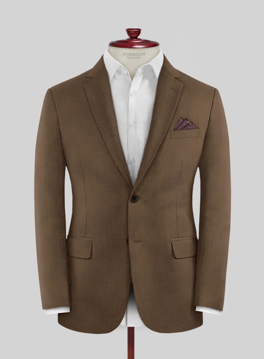 Huddersfield Stretch Brown Wool Suit - Image 3
