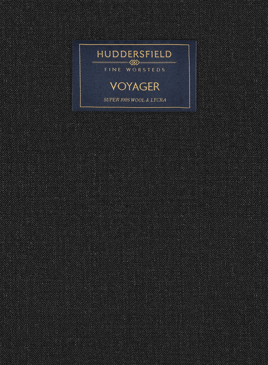 Huddersfield Stretch Charcoal Wool Pants - Image 3
