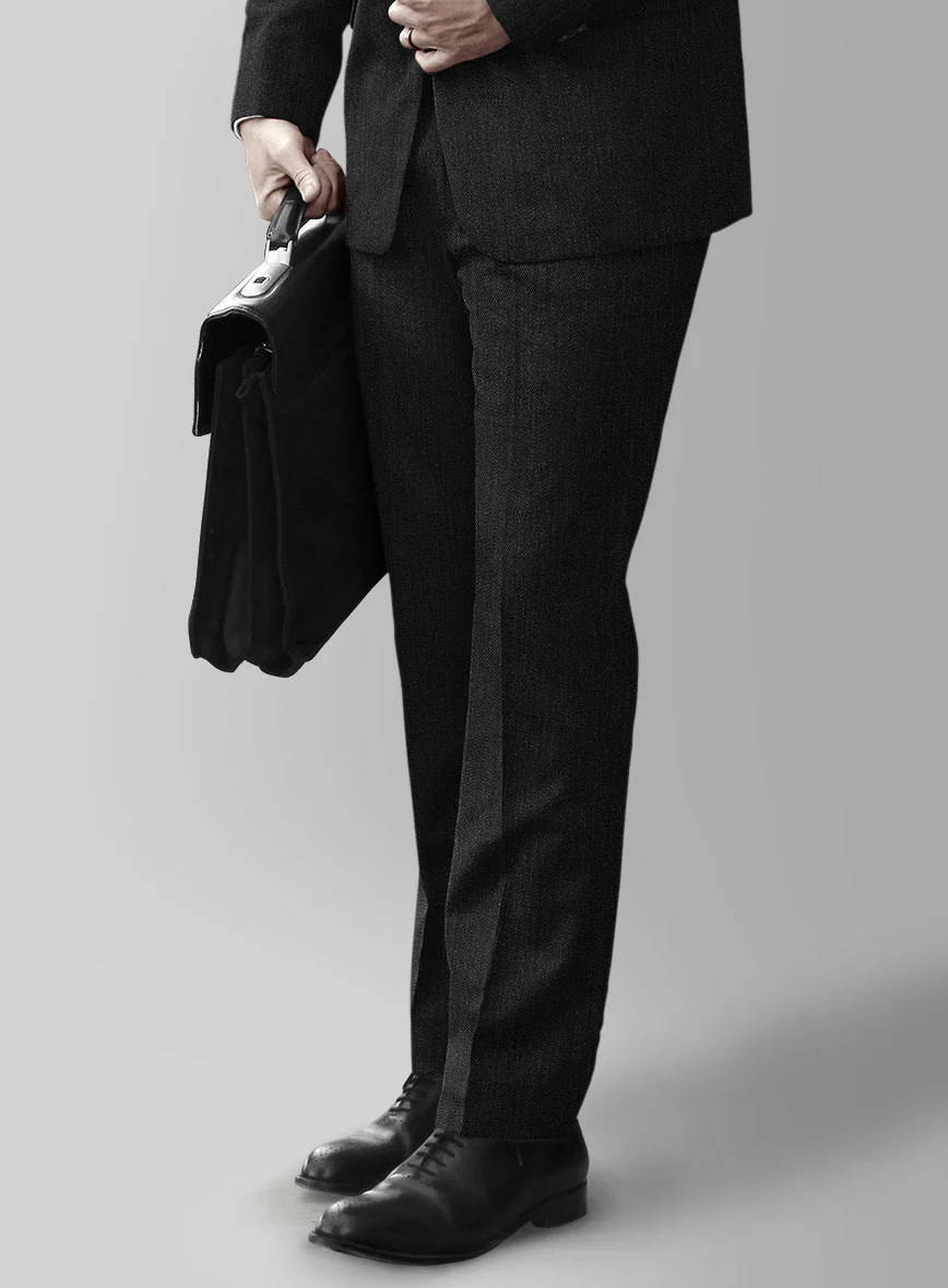 Huddersfield Stretch Charcoal Wool Suit - Image 6