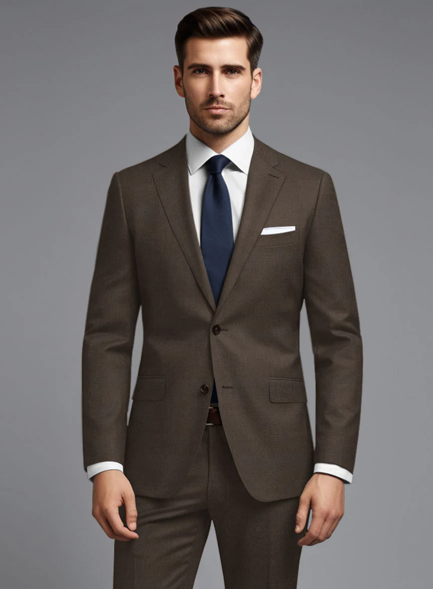 Huddersfield Stretch Coffee Brown Wool Jacket - Image 2