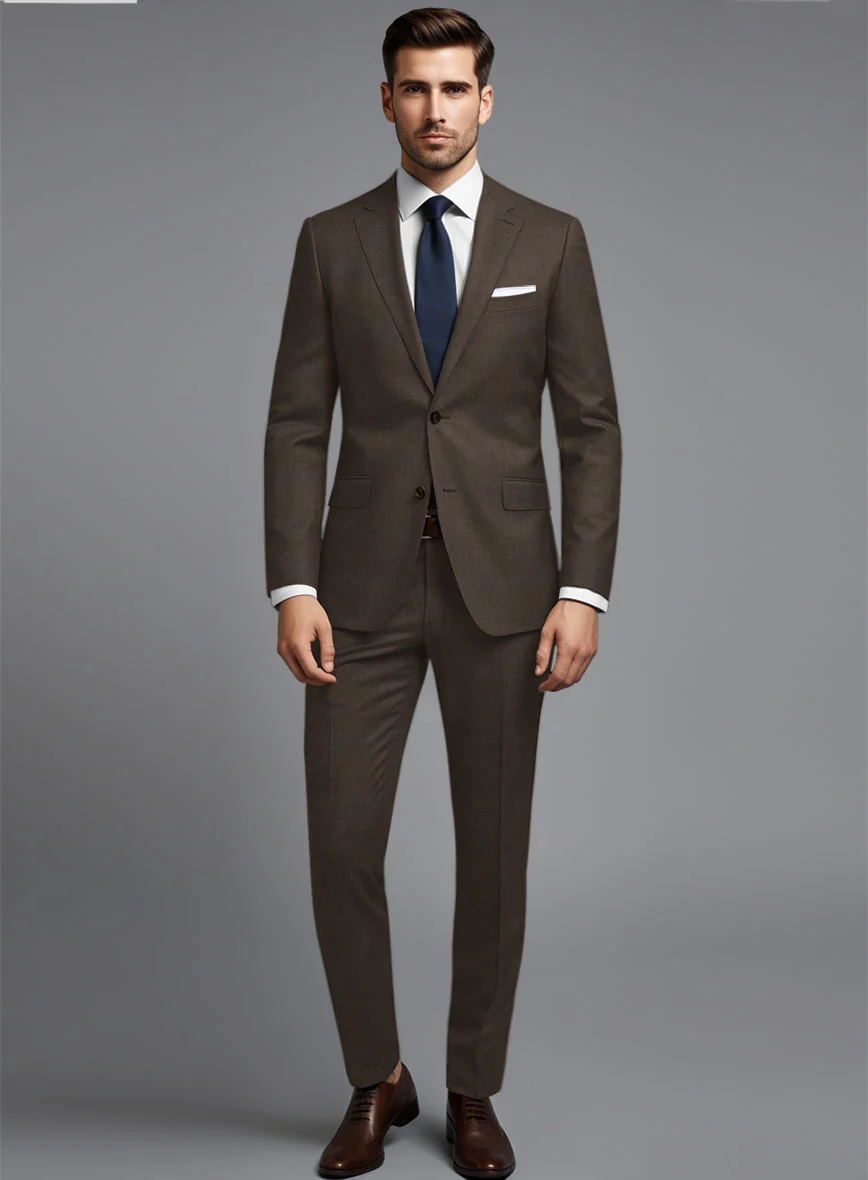 Huddersfield Stretch Coffee Brown Wool Suit - Image 2