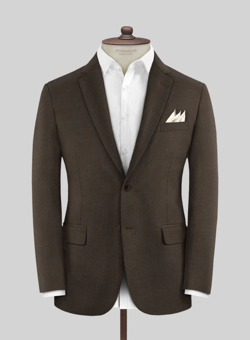 Huddersfield Stretch Coffee Brown Wool Suit - Image 3