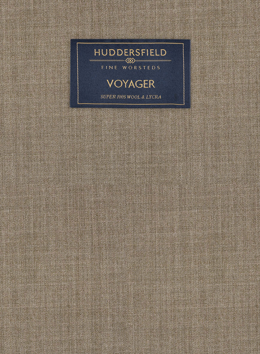 Huddersfield Stretch Dark Beige Wool Jacket - Image 3