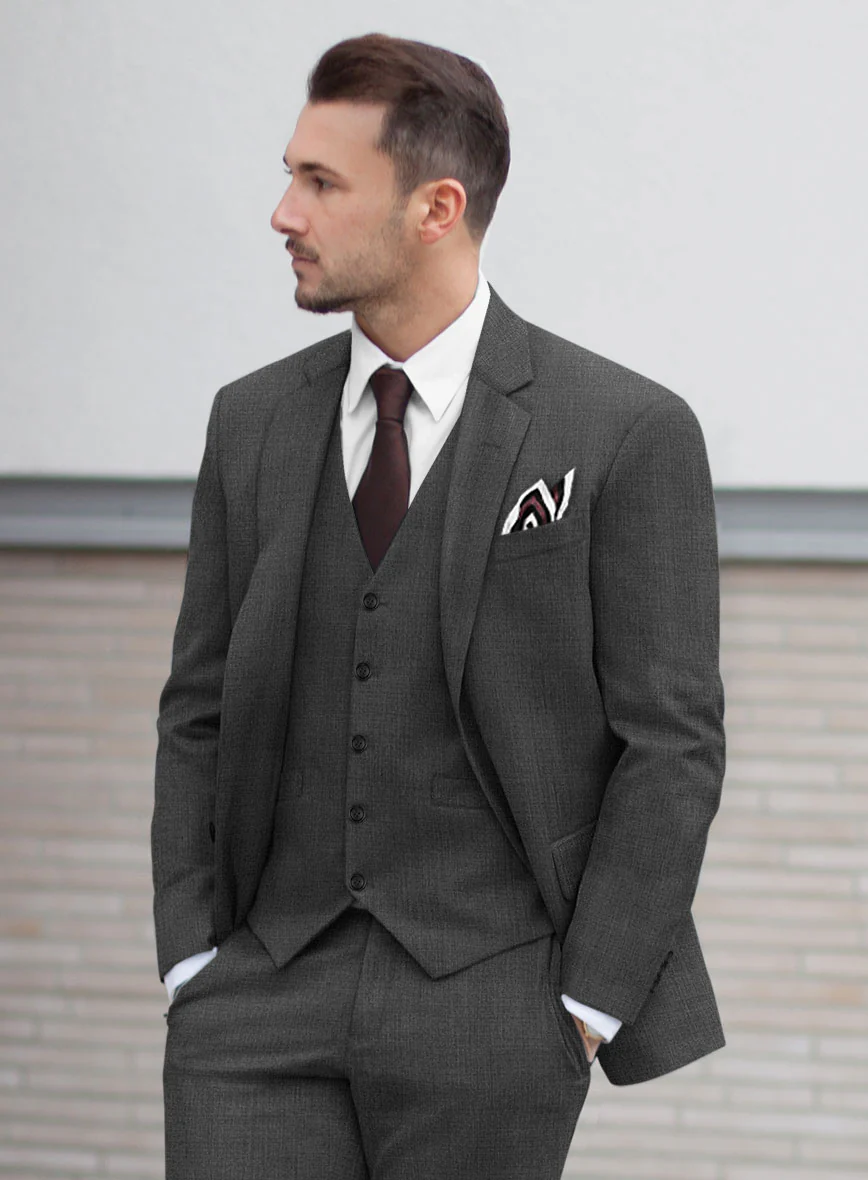 Huddersfield Stretch Dark Gray Wool Jacket - Image 2