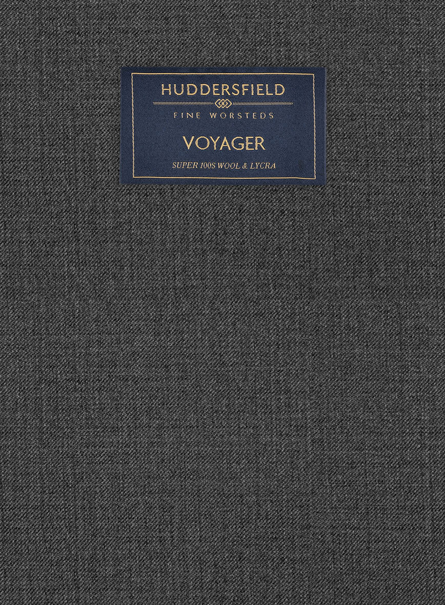 Huddersfield Stretch Dark Gray Wool Pants - Image 3
