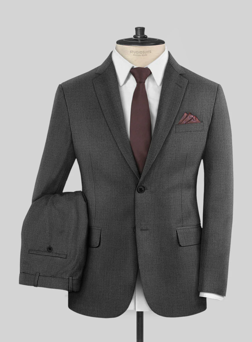 Huddersfield Stretch Dark Gray Wool Suit