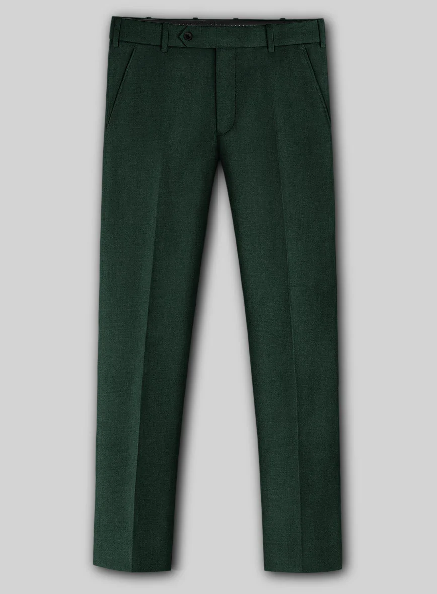 Huddersfield Stretch Emerald Green Wool Pants - Image 2