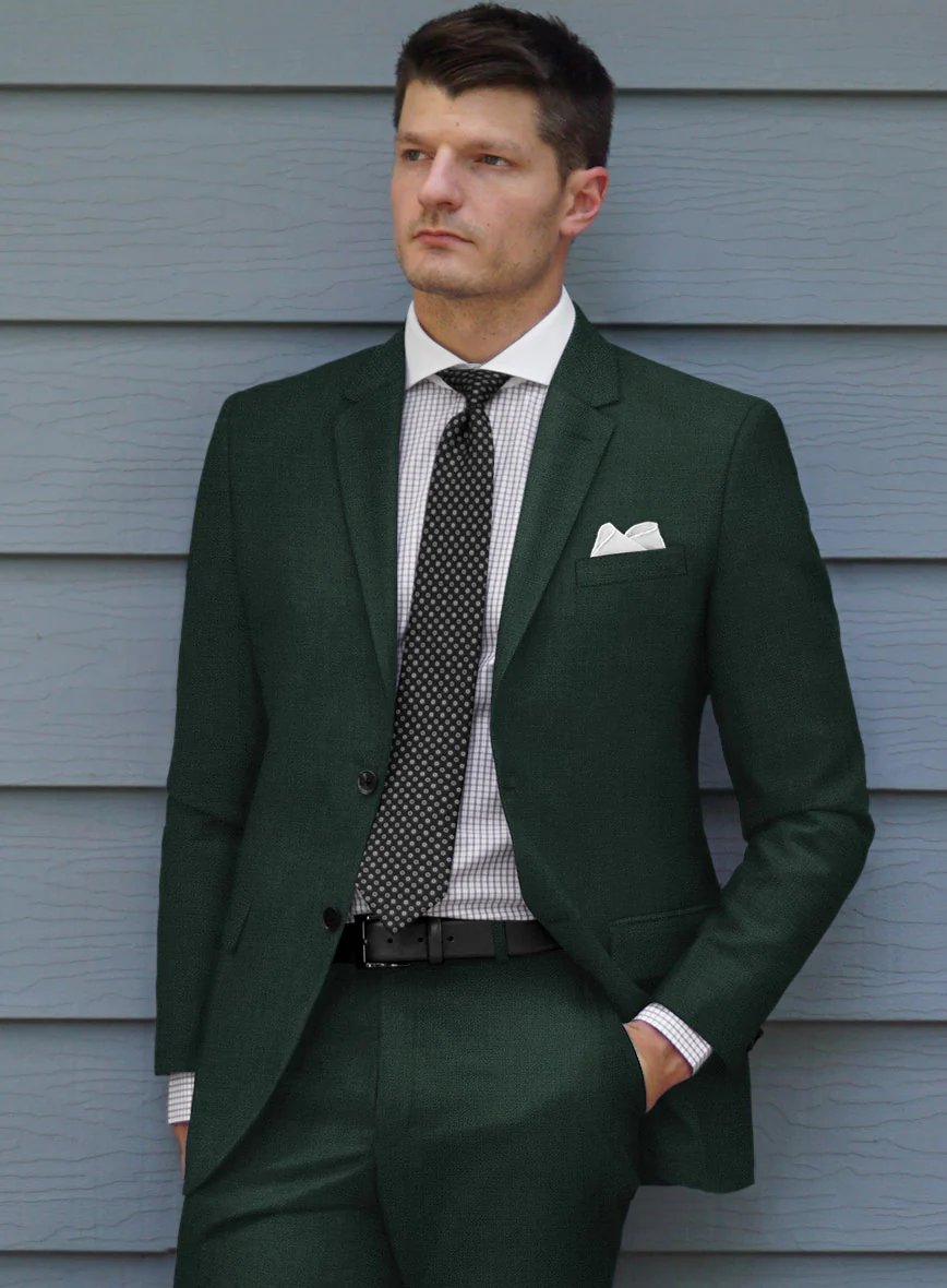 Huddersfield Stretch Emerald Green Wool Suit - Image 3