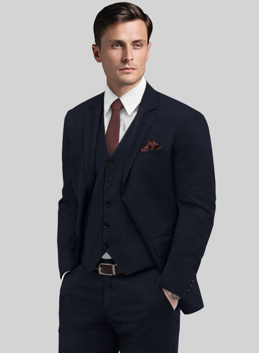 Huddersfield Stretch Island Blue Wool Jacket - Image 2