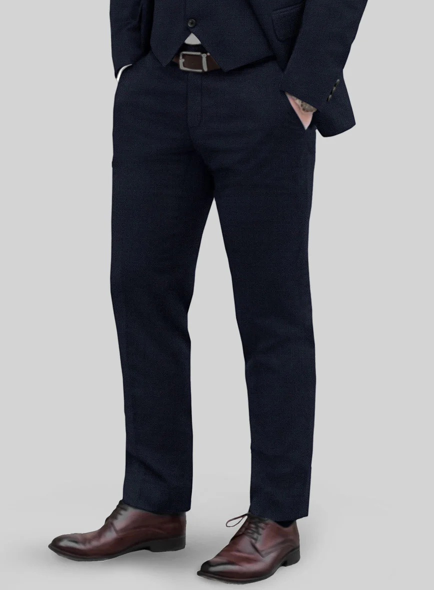 Huddersfield Stretch Island Blue Wool Pants - Image 2