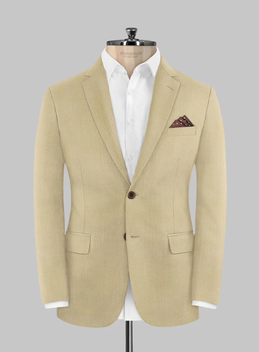 Huddersfield Stretch Khaki Wool Suit - Image 3