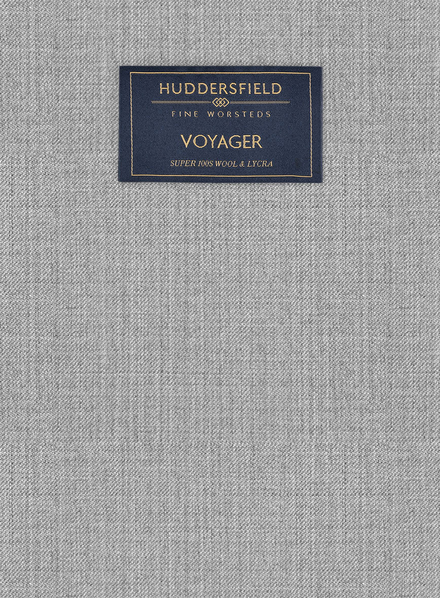 Huddersfield Stretch Light Gray Wool Pants - Image 3