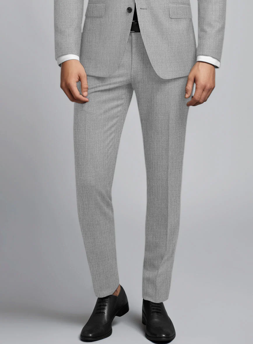 Huddersfield Stretch Light Gray Wool Suit - Image 5