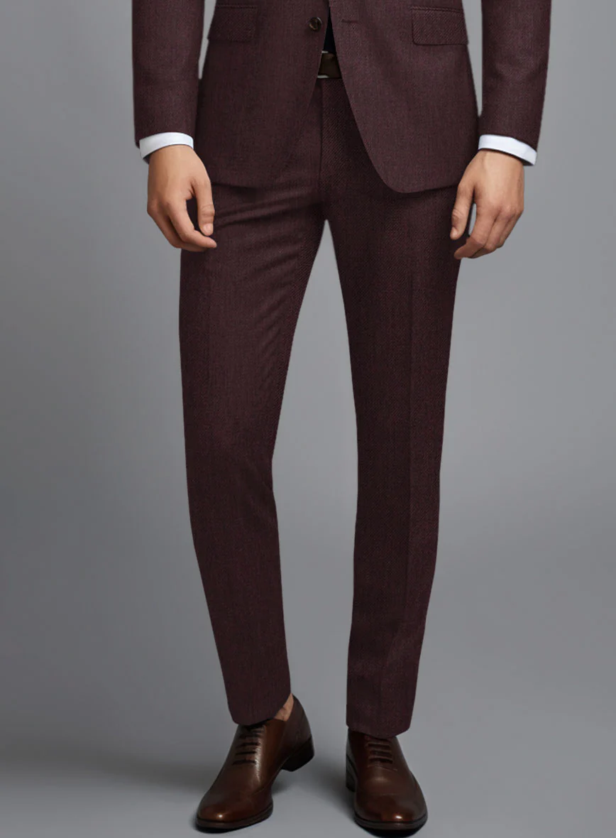 Huddersfield Stretch Mahogany Wool Pants - Image 2