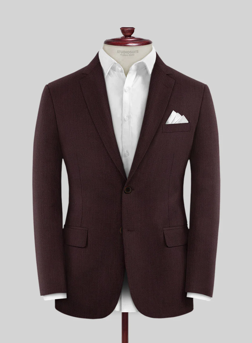 Huddersfield Stretch Mahogany Wool Suit - Image 3