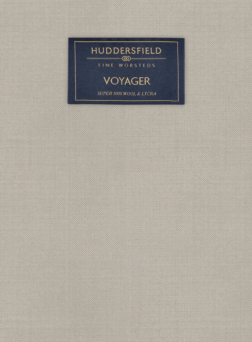 Huddersfield Stretch Muted Beige Wool Pants - Image 3