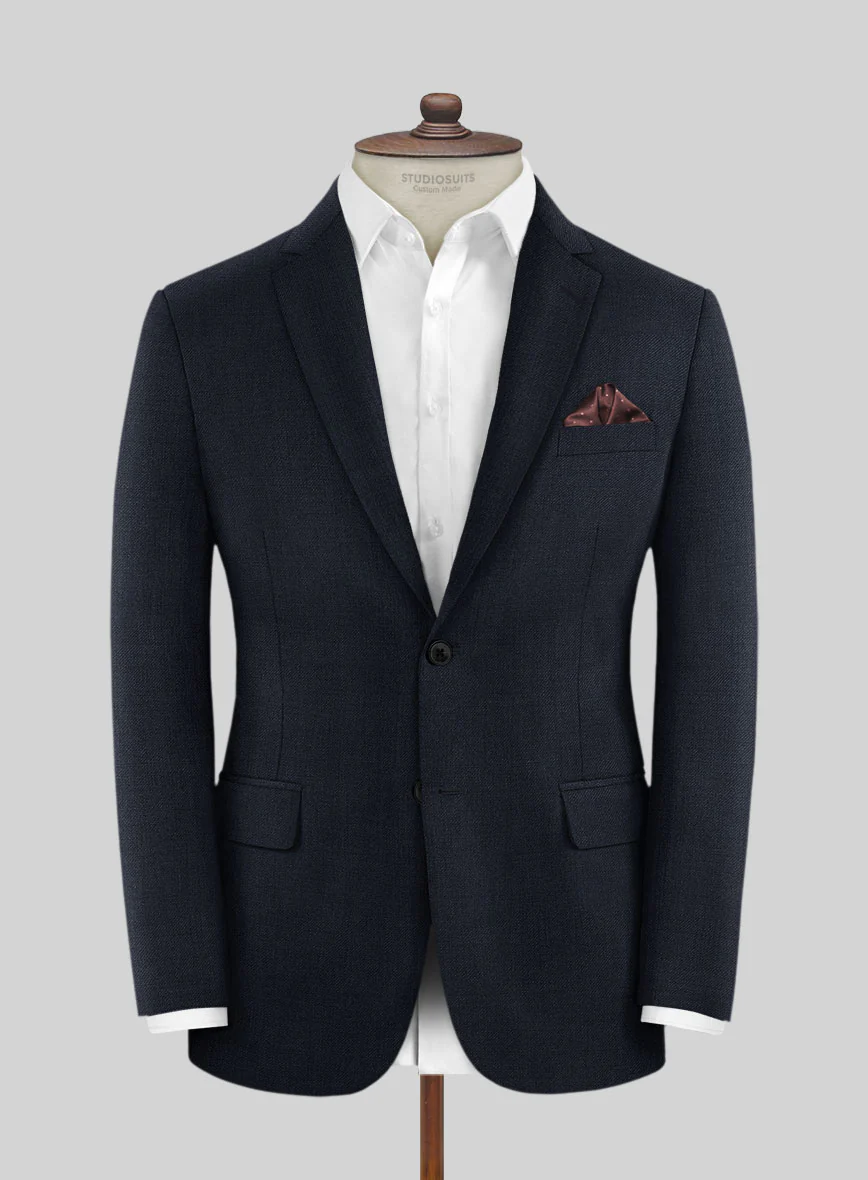 Huddersfield Stretch Navy Blue Wool Suit - Image 3