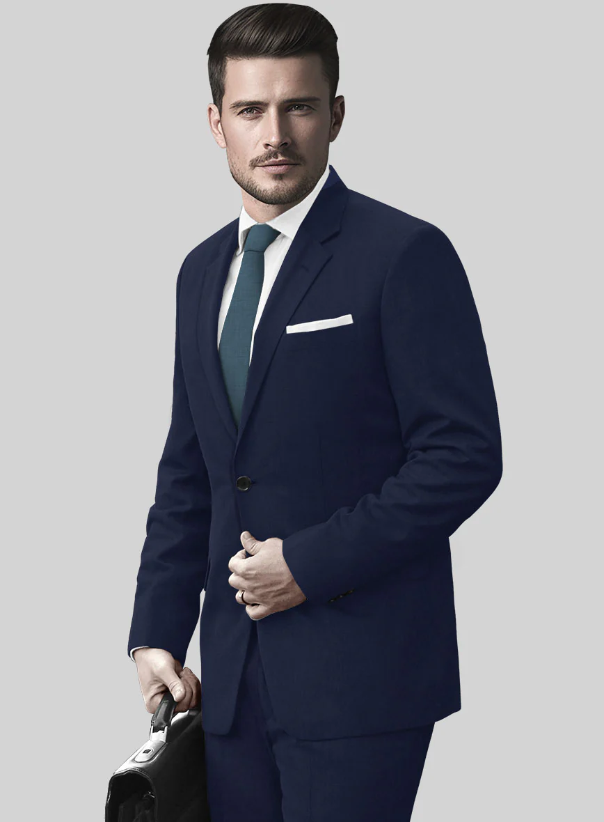 Huddersfield Stretch Persian Blue Wool Jacket - Image 2