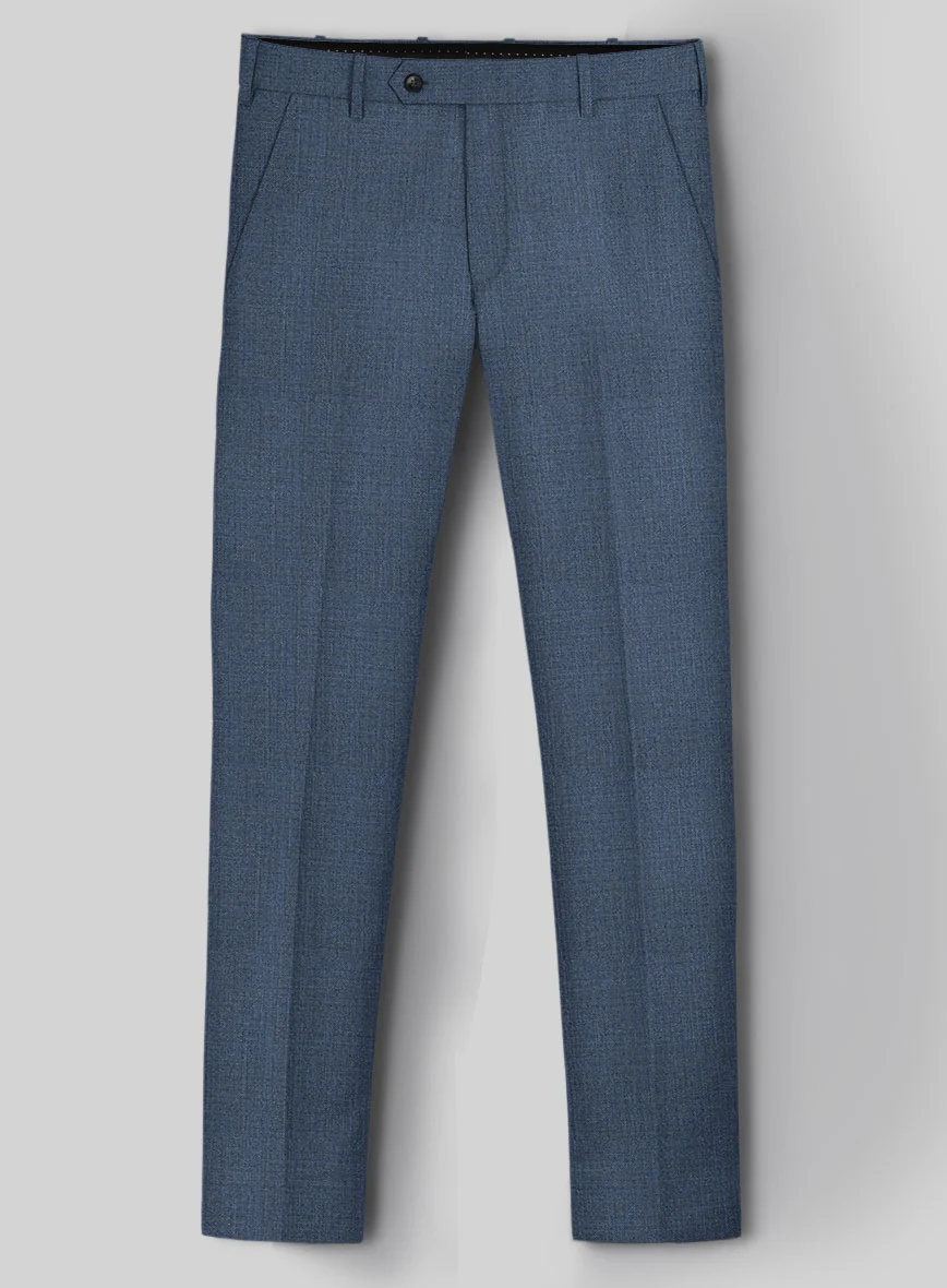 Huddersfield Stretch Slate Blue Wool Pants - Image 2