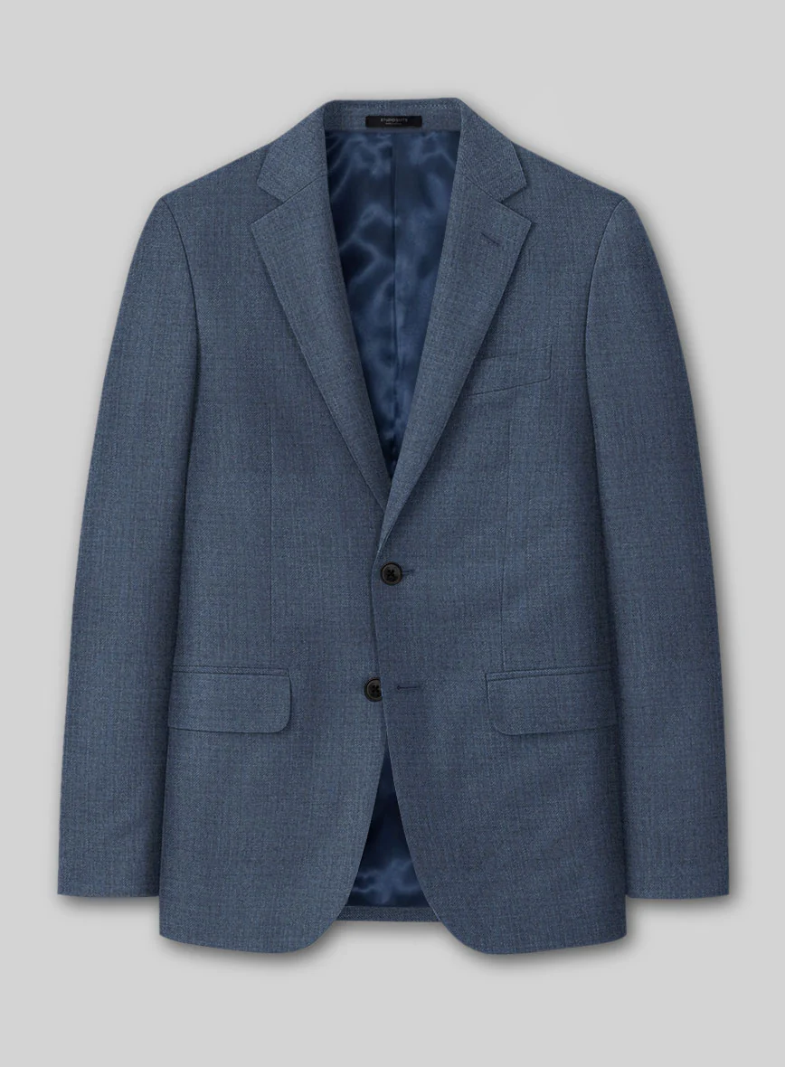 Huddersfield Stretch Slate Blue Wool Suit - Image 3