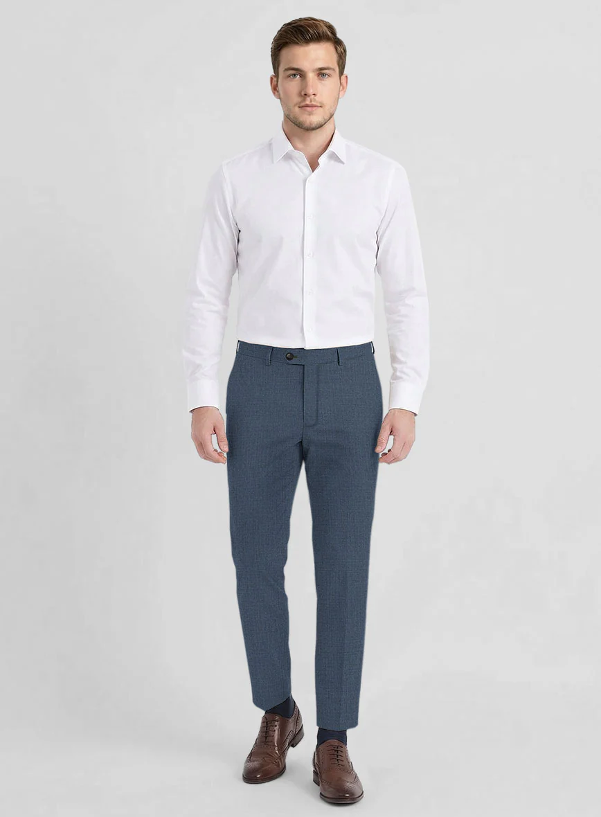 Huddersfield Stretch Slate Blue Wool Suit - Image 7