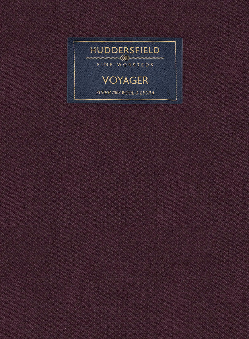Huddersfield Stretch Wine Wool Pants - Image 3
