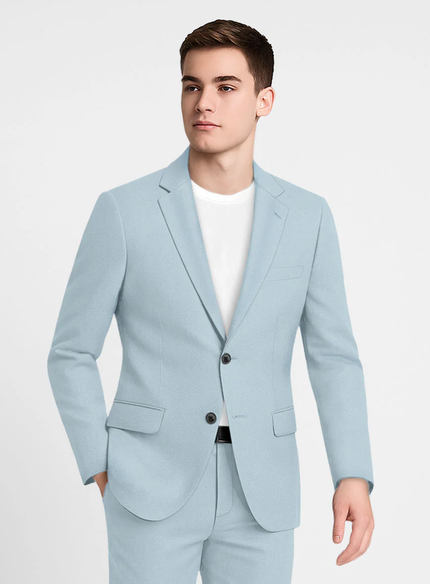 Ice Blue Napoli Stretch Light Weight Cotton Jacket - Image 2