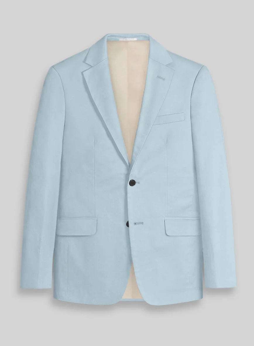 Ice Blue Napoli Stretch Light Weight Cotton Suit - Image 2