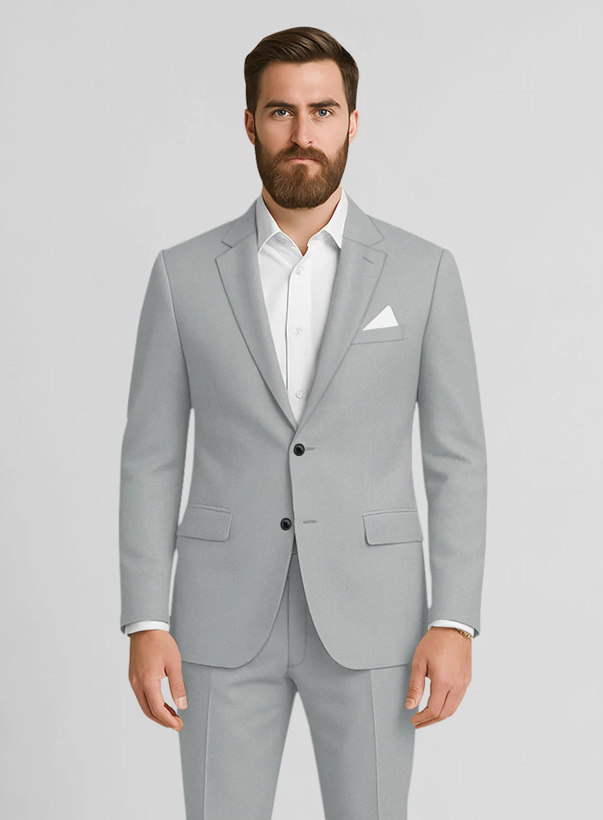 Ice Gray Cotton Power Stretch Chino Jacket - Image 2