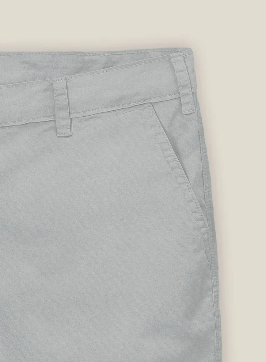 Ice Gray Cotton Power Stretch Chino Shorts - Image 2